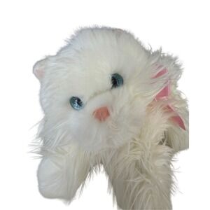 Aurora World White Fluffy Kitten Cat Plush Blue Eyes Stuffed Animal Toy 10"